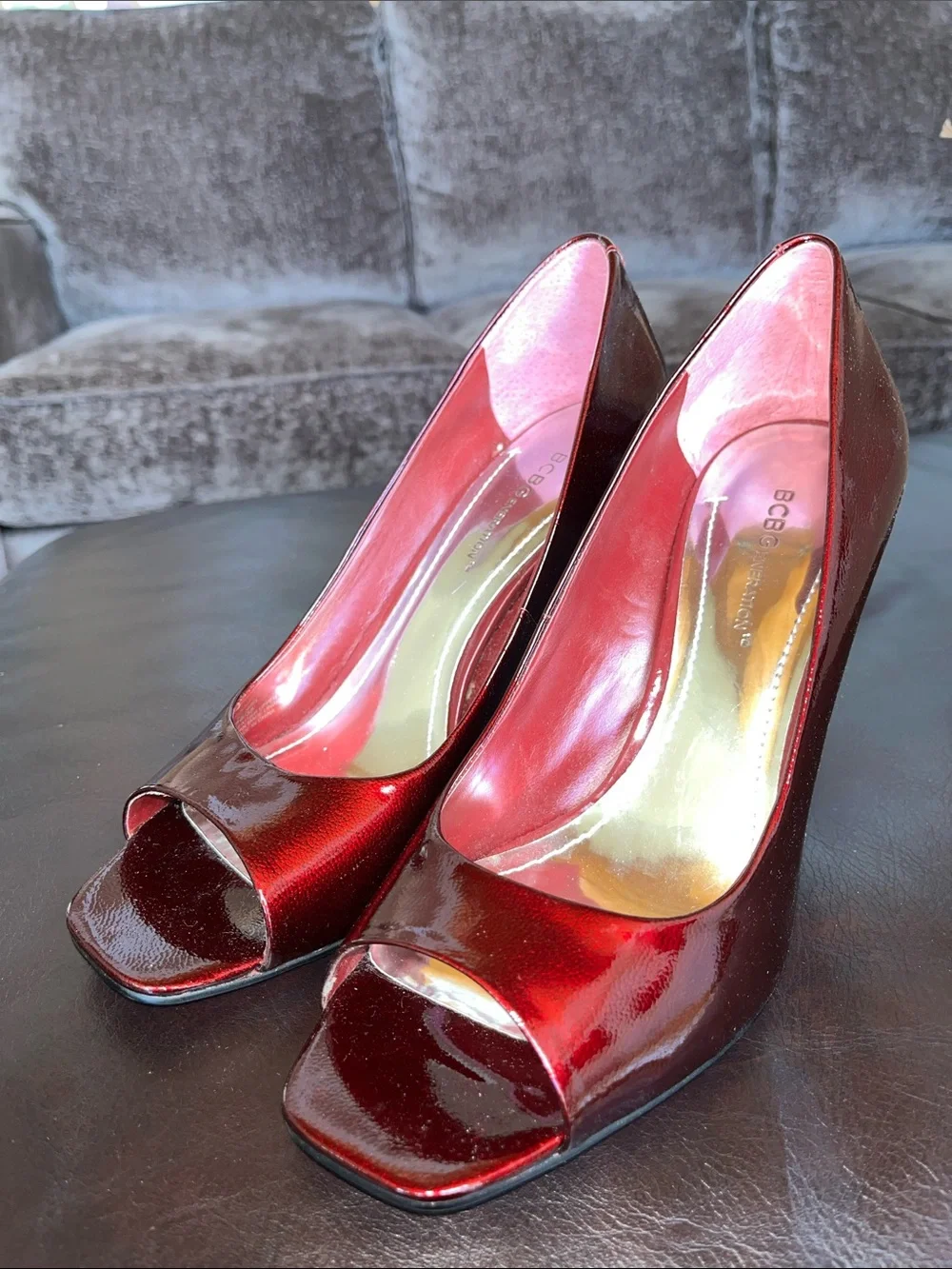 BCBG Red Peep Toe Heels 👠